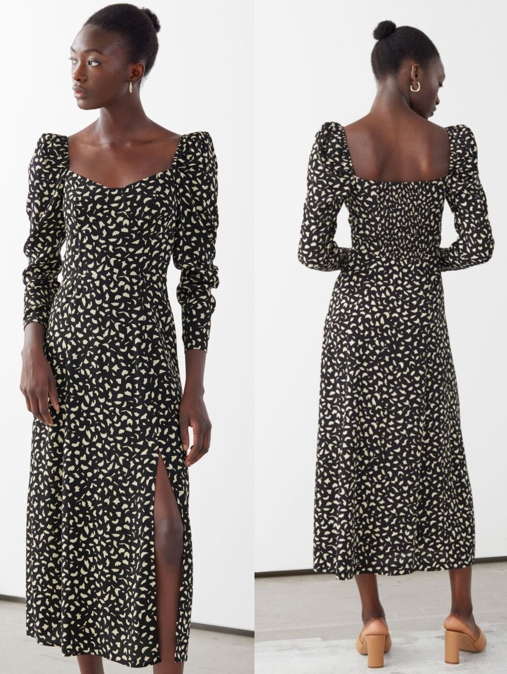 & Other Stories Puff Sleeve Midi Dress